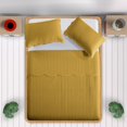 thumbnail image 3 of Ameha Pack of 2 Leaf Embossed Reversible 2 Quilt Set with 4 Pillow Shams Ultra Soft Microfiber Bedding Set California king Ochre, 3 of 8