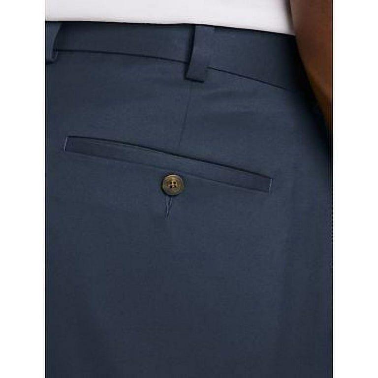 Big Tall Essentials by DXL Men s Big and Tall Men s Microfiber Dress Pants Navy 46W x 28L 46 x 28 Walmart