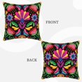 thumbnail image 3 of Kll Colorful Floral Embroidery Mexican Decorative Throw Pillow Covers Velvet Soft For Couch Sofa Bedroom Living Room Outdoor -16"X16", 3 of 8