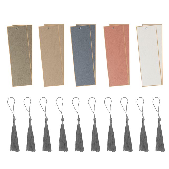 Marcador de libros de 6*18cm, 10 Uds. Marcadores en blanco con borlas para proyectos de bricolaje, manualidades, decoración