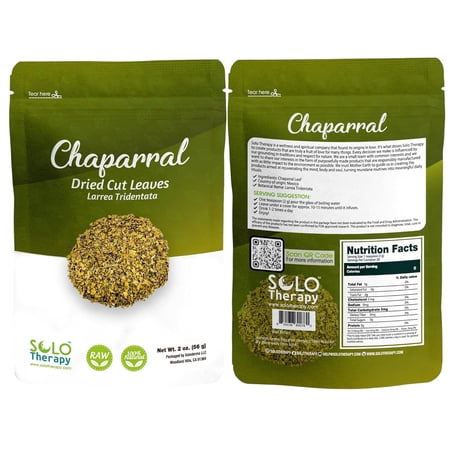 Solo Therapy Chaparral Herb Cut & Sifted, 56g Resealable Bag – Gobernadora Hierba, Creosote Bush (Larrea Tridentata)
