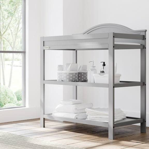 Graco Story Infant Wood Changing Table, Pebble Gray