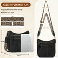 thumbnail image 3 of RAINSMORE Crossbody Bags for Women Leather Shoulder Handbags Trendy Crossbody Purses Soft Lightweight Travel Purse,Black, 3 of 8