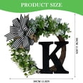 thumbnail image 3 of Clearance! Monogram Initial Letter Wreaths For Front Door With Striped Linen Bow & Grapevine Base Farmhouse Rustic Door Decor Spring Summer Green Wreath, 3 of 6