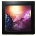 thumbnail image 1 of Mesa de Pared Unbranded Planeta Tierra Colorido Marco Cuadrado Negro, 1 of 4