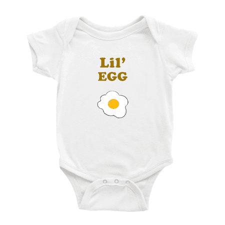 

Cute Baby Rompers Lil Egg Food Funny Boy & Gril Baby Jumpsuit (White 0-3 Months