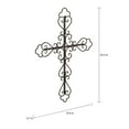 thumbnail image 3 of Metal Wall Cross with Decorative Fleur De Lis Design- Rustic Handcrafted Religious Wall Art for Décor in Living Room, Bedroom, More by Lavish Home, 3 of 7