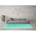 thumbnail image 3 of Ahgly Company Machine Washable Indoor Round Persian Turquoise Blue Traditional Area Rugs, 5' Round, 3 of 4