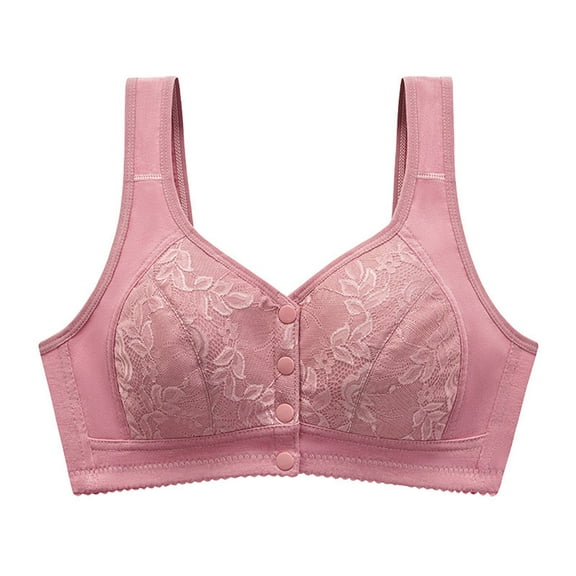 ylioge Sports Bras for Women Plus Size M-5X Front Closure No Underwire Push Up Bralettes Breathable Solid Full-Coverage Support Underwear Bra