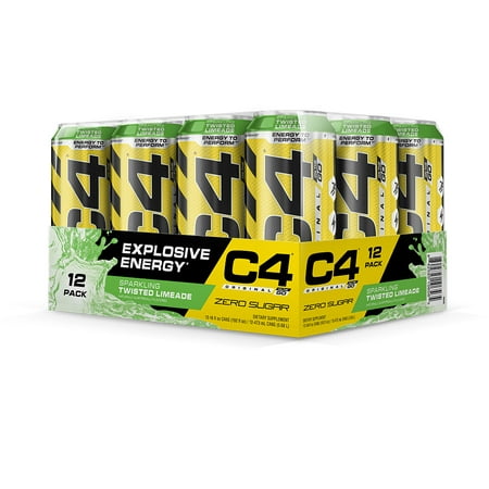 C4 Original Carbonated On-The-Go, Twisted Limeade, 12-16oz Cans