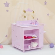 Olivias Little World Wooden Doll Changing Station, Lilac/White