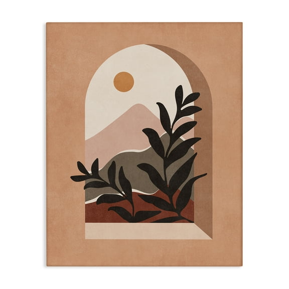 Stupell Industries Terracotta Boho Window Landscape & Nature Painting Wrapped Canvas Art Print Wall Art, 16 x 20
