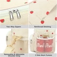 thumbnail image 6 of GYEUKHAM Insulated Lunch Bag for Adults,Large Reusable Lunch Box with Adjustable Shoulder Strap,Front Zipper Pocket& Dual Mesh Side Pockets,Durable,Compact&Water-Resistant,Corduroy Strawberries Beige, 6 of 8