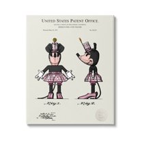 Stupell Industries Pink Mouse Character Patent Graphic Art Gallery Wrapped Canvas Print Wall Art, Design by Karl Hronek