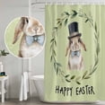 thumbnail image 5 of Happy Easter Shower Curtain, Waterproof Shower Curtains for Bathroom, Grass Green Spring Bunny Eucalyptus Leaves Washable Fabric Bathtub Curtain Set Bath Decor with 12 Hooks 48"x72", 5 of 8