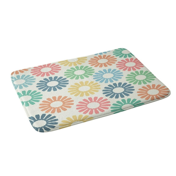 Society6 Sheila Wenzel-Ganny Colorful Daisy Pattern Bath Mat 34" x 21"