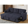 thumbnail image 2 of Pemberly Row Velvet Sofa Convertible L-Shaped Sofa Pull Out Sleeper Sofa Bed, 2 of 8