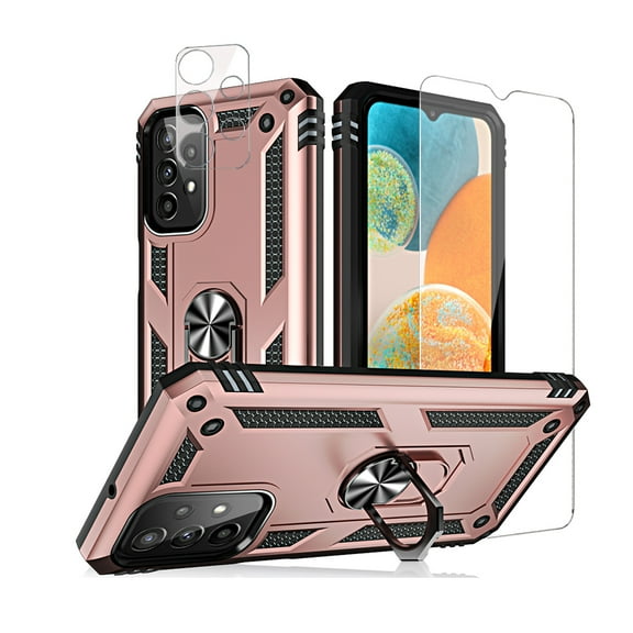 TASHHAR Samsung Galaxy A23 5G Case with Screen and Lens Protector Magnetic Ring Mount Kickstand Military Grade Full Body Double Layer Drop Protection Rugged Durable for Galaxy A23 5G Phone - Rose Gold