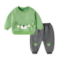 thumbnail image 3 of Esaierr 2PCS Baby Boys Girls Cartoon Pullover Sweatshirt Sweat Pants Outfit , Infants Crewneck Elastic Sweatsuit Casual Pants Spring Fall Set for 2-24 Months, 3 of 9