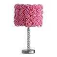 thumbnail image 1 of Benjara BM231814 Bloom Roses Drum Shade Table Lamp with Twisted Acrylic Base, Pink, 1 of 5