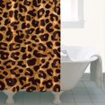 thumbnail image 4 of Brown and Black Leopard Print Shower Curtain 36"x72" ,Bathroom Decorative Shower Curtains Set with 12 Hooks,Modern Waterproof Washable Shower Curtain, 4 of 6
