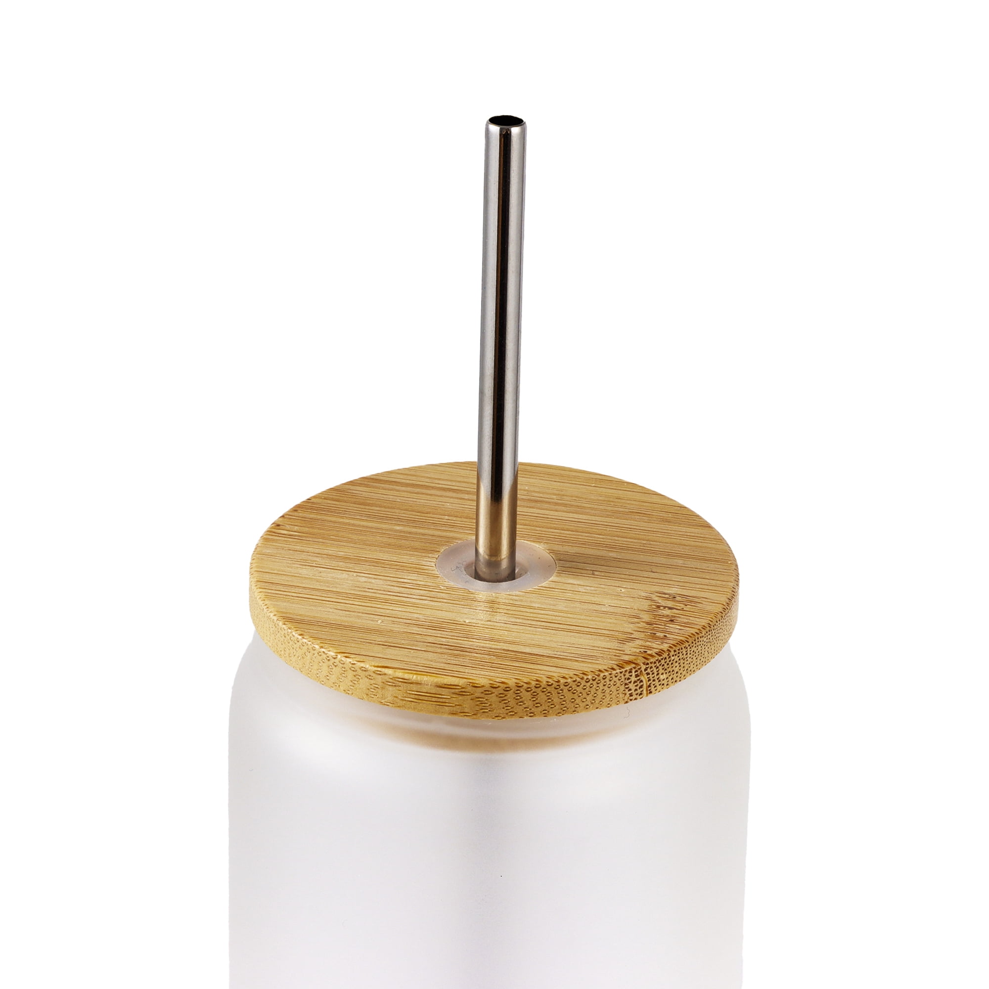 Hello Hobby Glass Tumblers with Bamboo Lids and Straws, Crafting, 18 fl oz, 2 Pack