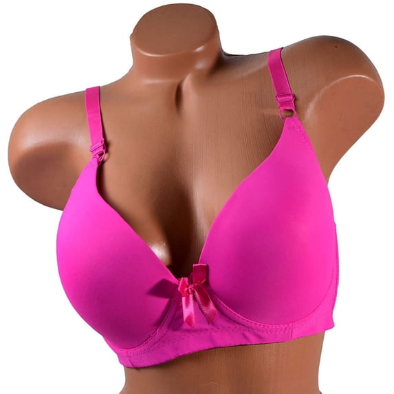 Iheyi 6 Pieces Plus Size Wired Full Cup Lace Plain Light Padded D/DD/DDD Bra (34D)