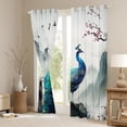 thumbnail image 3 of Homewish Floral Sakura Animal Peacock Black Out Curtains for Adults Female Men Women,Japanese Style Curtains Pack of 2 (42x63 Each),Chic Flower Cherry Blossoms Bedroom Curtains, 3 of 6