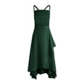thumbnail image 4 of Quealent Spaghetti Straps Junior Bridesmaid Dresses A Line Chiffon Flower Girl Dress Ruffles Girls Formal Dresses (Dark Green, 9-10 Years), 4 of 8