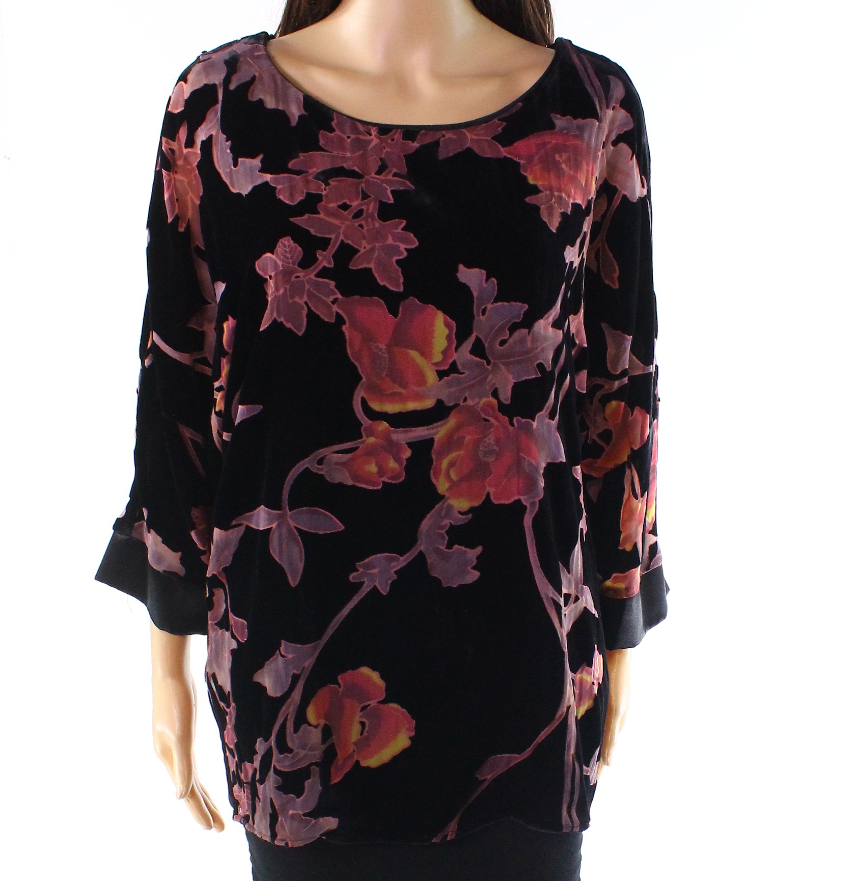 Frank Lyman - Womens Floral Velvet Burnout Blouse 8 - Walmart.com ...