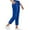 Blue, variant on Drawstring Pants for Women Elastic Waist Straight Leg Pants with Pockets Casual Solid Color Quick-Dry Workout Athletic Pants