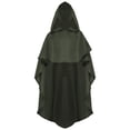 thumbnail image 1 of Fldy Kids Renaissance Hooded Cape Witch Cloak with Hood Medieval Knight Outfit Gothic Capelets Green L/成人S, 1 of 6
