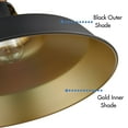 thumbnail image 3 of Claxy 10.6" Black Semi Flush Mount Ceiling Light with Barn Metal Shade, 3 of 7