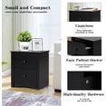thumbnail image 3 of Kinbor Nightstand Sofa Side End Table with 2 Drawers Accent Table, Black, 3 of 6