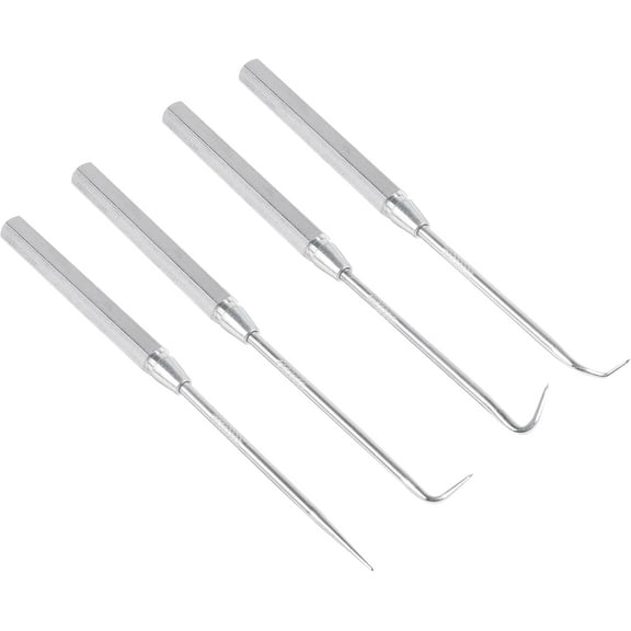 4 Piece Pick Set,Hook and Pick Set,Car Accessories Aluminum Handle Picks Tools Set,Hook Tool,Precision Hook and Pick Set for Automotive,Suitable for Car Oil Seal Gasket Puller and Remover