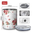 thumbnail image 4 of 12oz Coffee Tumblers Pioneer Flower Floral Print Pattern Stainless Steel Vacuum Insulated Travel Tumbler Coffee Cups Mug with Lid and Straw with Cleaning Brush for Cold & Hot Drinks, 4 of 5