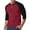 Red, variant on WTOBBY Men's Casual Button Neck Long Sleeve Top with Two-Tone Shoulder Design and Raglan Sleeve for Stylish Everyday Wear Comfortable Loose Fit Shirt ,Gray L