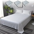 thumbnail image 5 of Under $5 Clearance! InsCrazy White Bed Sheet, Queen Size Soft Microfiber and Breathable Satin Strip Sheets Bed Linen Sheets 81 x 96", 5 of 7