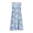 thumbnail image 4 of Hvot&aat Floral Print Sundress for Women Crew Neck Sleeveless Tank Dress With Pockets Flowy Boho Classic Tshirt Dress, 4 of 4