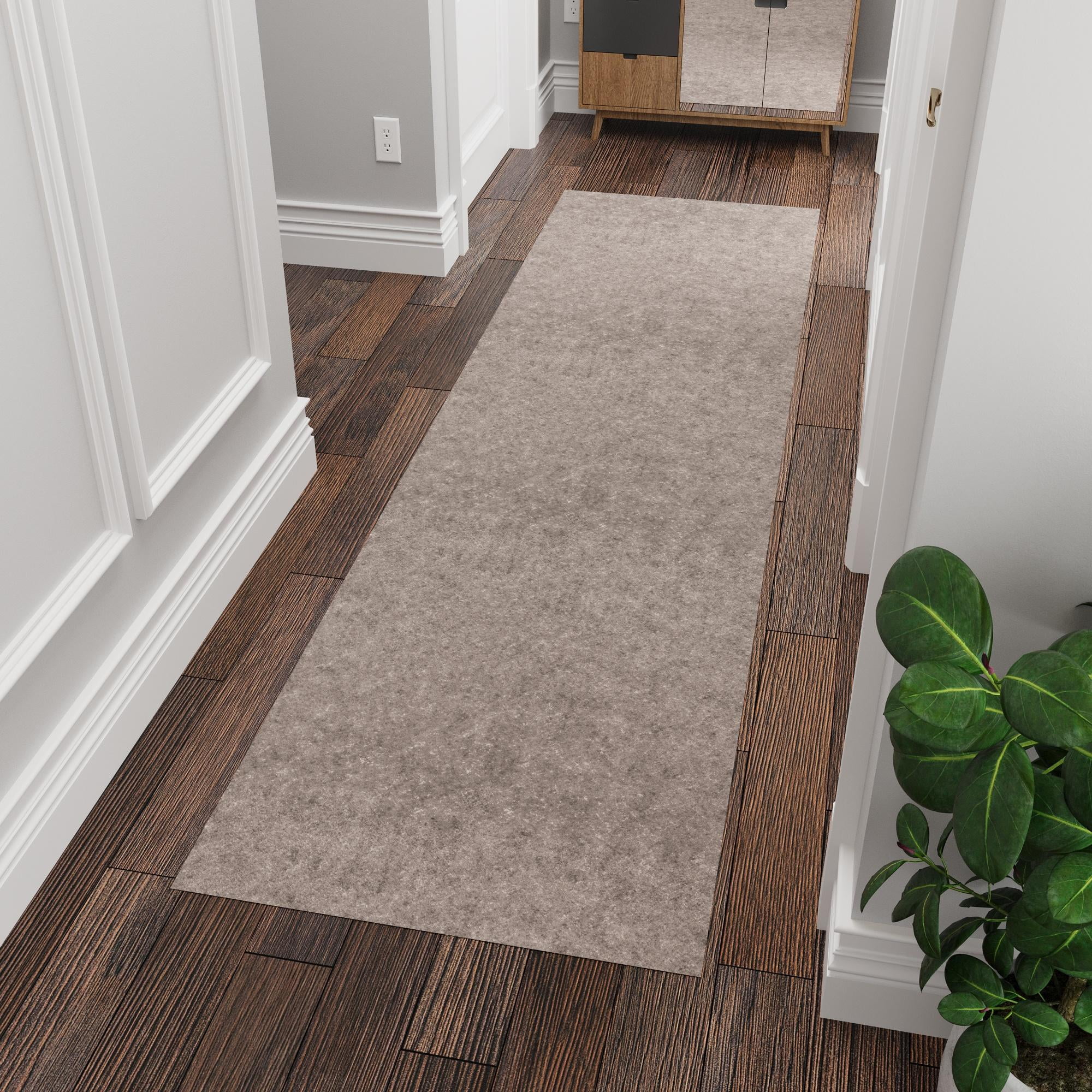 Ottomanson Absorbent Non-Slip Runner Rug Pad Dual Surface Safe for Hardwood & Carpet, 3' x 7'