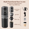 thumbnail image 4 of Plum Chef Portable Electric Coffee Grinder and Hand Brew Coffee Maker, 4 in 1 Wireless Travel Coffee Machine with 1500mAh Battery, Adjustable Burr Grinder, 320ml Stainless Steel Cup, for Travel Campi, 4 of 8