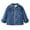 Dark Blue, variant on Little Trendy Girls Denim Jacket With Embroidered Collar Casual Loose Fit Outerwear Kids Spring Fall Fashion Clothes Light Blue Size 6-7T