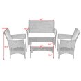 thumbnail image 2 of Costway 4pcs Patio Rattan Wicker Chair Sofa Table Set Garden Furniture Cushioned, 2 of 9