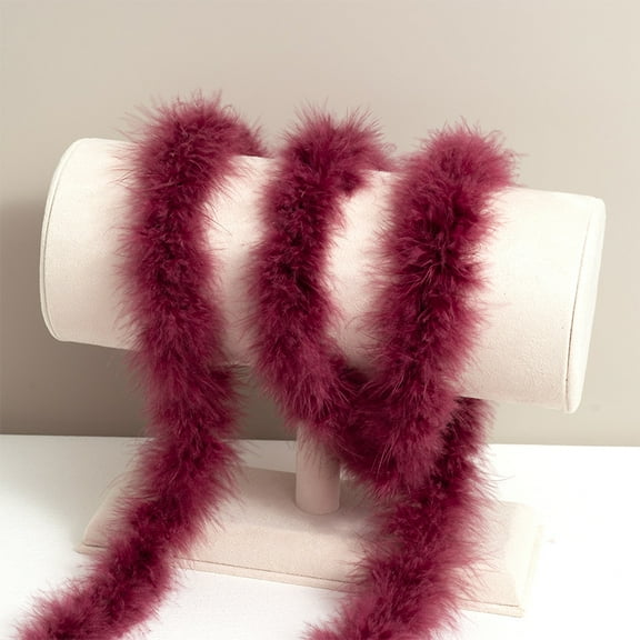 XmhyTop-A 2 Yards Fluffy Feather for DIY Crafts, Sewing Trim, Wedding & Party Decorations - Soft Plume Trim for Home Art Supplies,2 pcs,Dark Red
