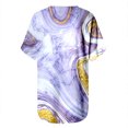 thumbnail image 4 of RT5YKing T-Shirts à Col Rond pour Femmes, Imprimé Floral, Manches Courtes, Blouse Ample, Imprimé Marbre, 4 of 5