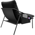 thumbnail image 6 of Techmilly Reading Chairs Set of 2,Sling Accent Chairs with Cushionsfor Living Room,Black Metal Armchair for Reading Room Office Apartment,Black Linen, 6 of 7
