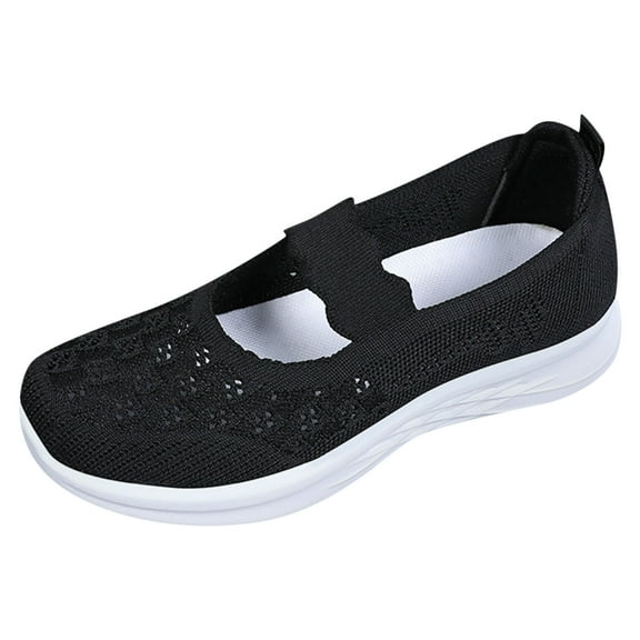 Sngxgn Women's Ballet Flats Walking Flats Slip On Work Shoes Flats Shoes for Woman Soft Lightweight(Black,41)