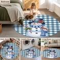 thumbnail image 5 of Round Rug 4Ft Washable Non-Slip, Christmas Circle Area Rugs for Living Room Bedroom, Winter Snowman Cardinal Poinsettia Plaid Indoor Floor Mats Carpet Runner for Home Decor Aesthetic, 5 of 8