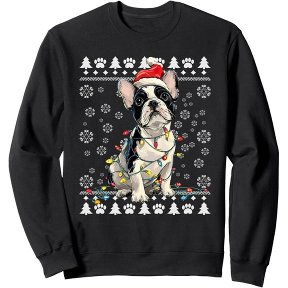French bulldog Christmas Ugly Sweater Funny Dog Xmas Sweatshirt