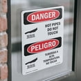 thumbnail image 4 of Hot Pipes Do Not Touch Bilingual OSHA Danger Vinyl Decal Label 18 Inch x 12 Inch - 5 Pack, 4 of 6